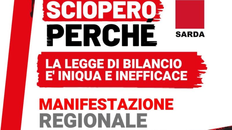 Manovra iniqua: il 16 dicembre la Sardegna in piazza a Cagliari per lo sciopero generale