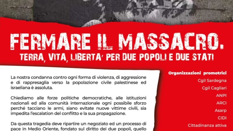 Fermare il massacro: il 20 ottobre sit in a Cagliari