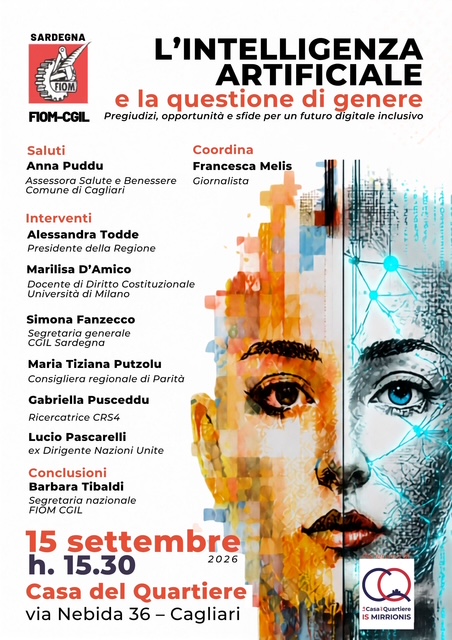 Intelligenza artificiale e questione di genere, il 15 settembre l’iniziativa Fiom Sardegna