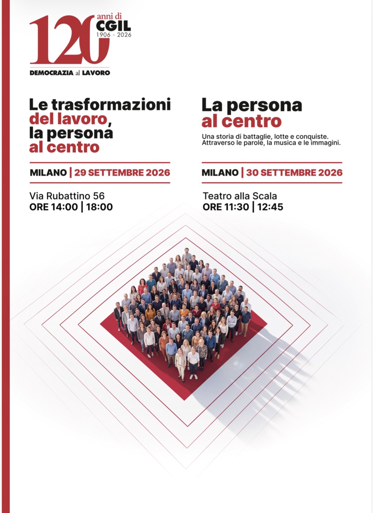 120 anni di Cgil, a Milano le celebrazioni il 29 e 30 settembre
